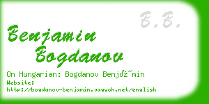 benjamin bogdanov business card